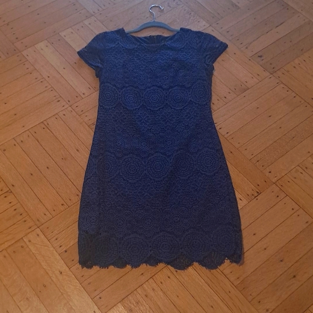 Navy Blue Shoet Sleeve Dress